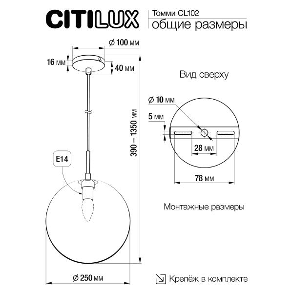 Светильник подвесной Citilux Томми CL102631