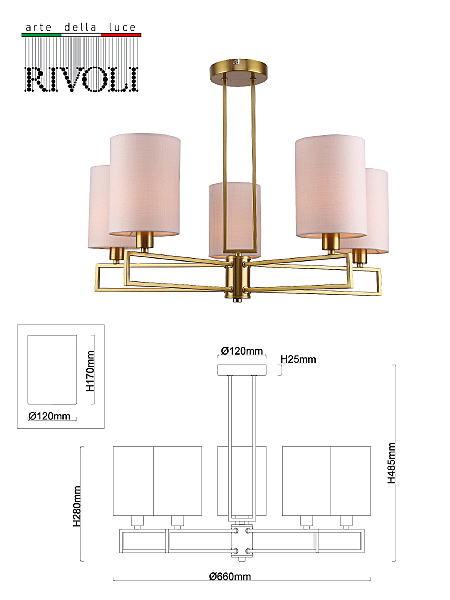 Потолочная люстра Rivoli Hilda 2061-305