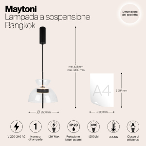 Светильник подвесной Maytoni Bangkok MOD185PL-L6B3K2