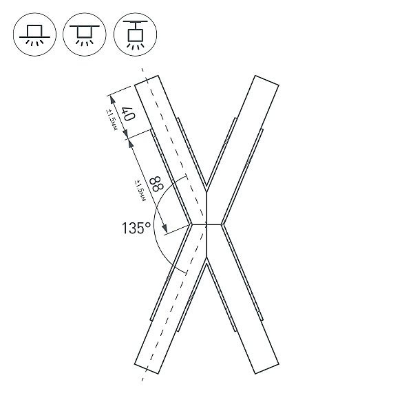 Крестовина в сборе, для соединения 4-х профилей PLS-LOCK-H25 Arlight 026245