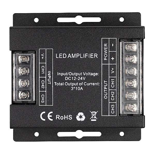 3-х канальный RGB усилитель для контроллеров (12-24VDC) Arlight 027140