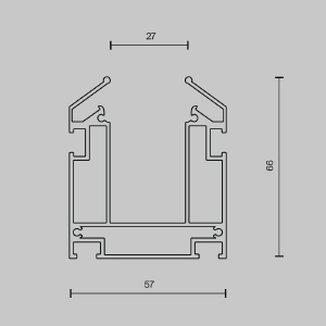 Профиль Maytoni Accessories For Tracks Exility TRA034MP-2S-1