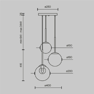 Светильник подвесной Maytoni Basic form MOD521PL-03G