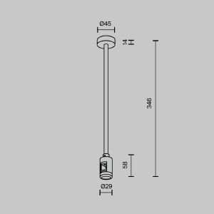 Крепление потолочное Medium 300мм с вводом питания Flarity Maytoni Accessories for tracks Flarity TRA158C-B1-BS