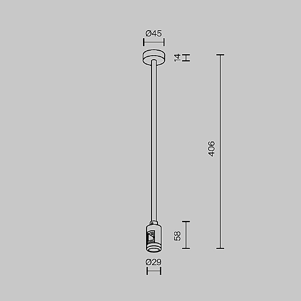 Крепление потолочное Medium 360мм с вводом питания Flarity Maytoni Accessories for tracks Flarity TRA158C-BL1-B