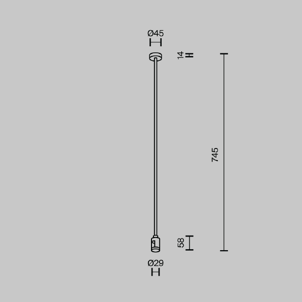 Крепление потолочное Long 700мм с вводом питания Flarity Maytoni Accessories for tracks Flarity TRA159C-B1-BS