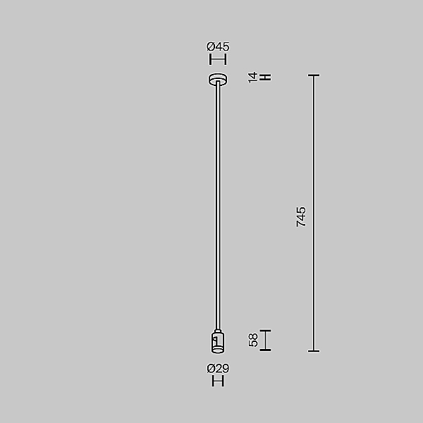 Крепление потолочное Long 700мм с вводом питания Flarity Maytoni Accessories for tracks Flarity TRA159C-B1-BS