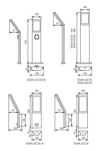 Уличный настенный светильник Kanlux Sevia 23550