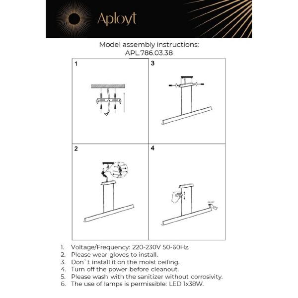 Светильник подвесной Aployt Gercia APL.786.03.38