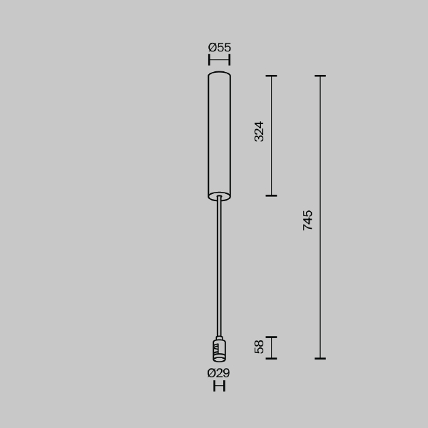 Основание потолочное Long 385мм для блока питания с вводом питания Flarity Maytoni Accessories for tracks Flarity TRA159C-BB1-BS