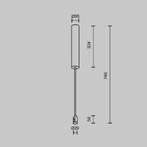 Основание потолочное Long 385мм для блока питания с вводом питания Flarity Maytoni Accessories for tracks Flarity TRA159C-BB1-BS