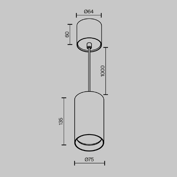 Светильник подвесной Maytoni Vol P100PL-20W3K-BS