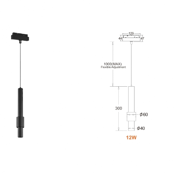 Трековый светильник iLEDEX TECHNICAL VISION48/22 SMART 4822-014-H320-12W-24DG-BK