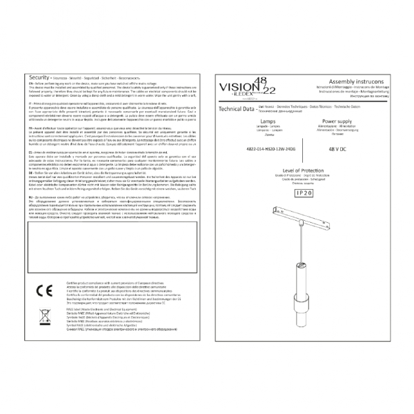 Трековый светильник iLEDEX TECHNICAL VISION48/22 SMART 4822-014-H320-12W-24DG-BK