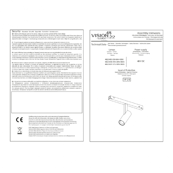 Трековый светильник iLEDEX TECHNICAL VISION48/22 4822-007-D75-30W-38DG-4000K-BK