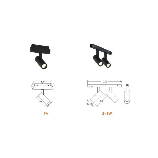 Трековый светильник iLEDEX TECHNICAL VISION48/22 4822-005-D34-16W-40DG-3000K-WH