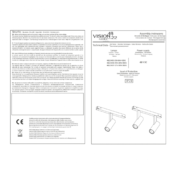 Трековый светильник iLEDEX TECHNICAL VISION48/22 4822-005-D34-16W-40DG-3000K-WH