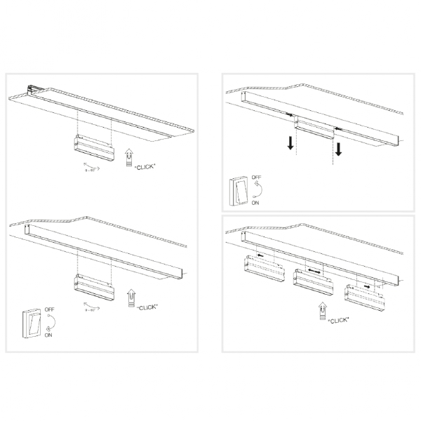 Трековый светильник iLEDEX TECHNICAL VISION48/22 SMART 4822-004-L300-12W-110DG-BKмагнитный трековый светильник iLEDEX TECHNICAL VISION SMART 4822-004